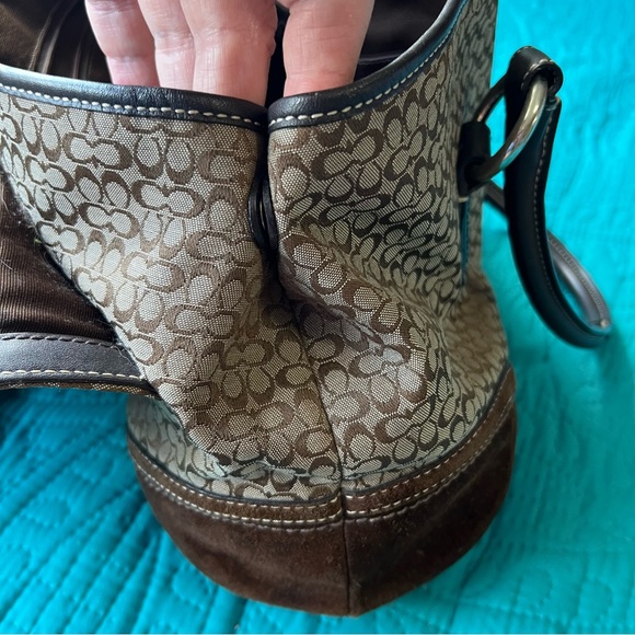 Vintage Coach Top Handle Satchel with Matching Wallet in Mini Monogram Pattern - Picture 15 of 16